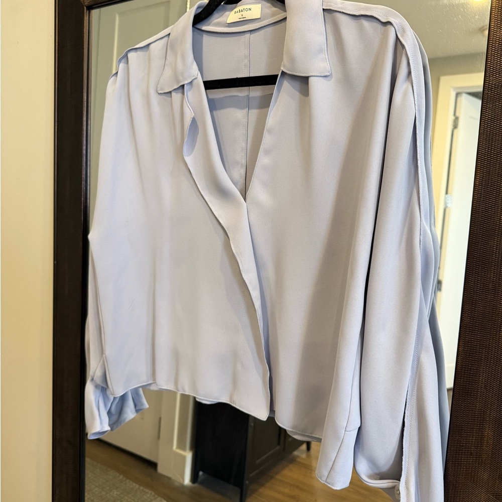 Babaton Soft Blue Collared Shirt